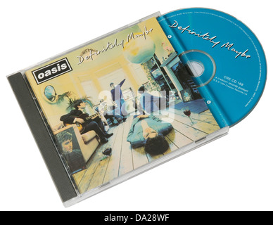 Album Definitely Maybe Oasis sur CD Banque D'Images