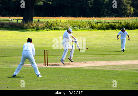 Harcourt county cricket ground, Stanton sur Hine Heath, Shropshire, Angleterre Banque D'Images