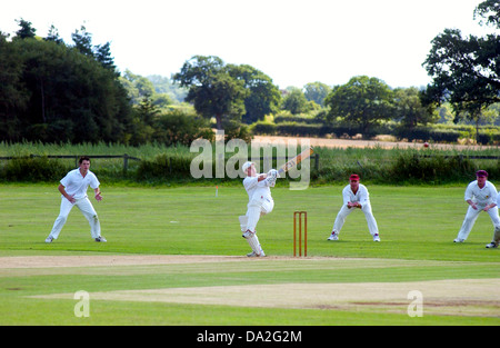 Harcourt county cricket ground, Stanton sur Hine Heath, Shropshire, Angleterre Banque D'Images