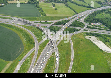 Photographie aérienne du M25 A2 jonction avec l'A282 Banque D'Images