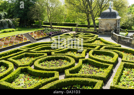 Les haies dans le jardin topiaire de Pollok House, Glasgow, Ecosse. Banque D'Images