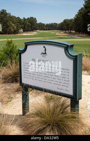 Parcours n° 2, Pinehurst Resort Golf Course, NC Banque D'Images