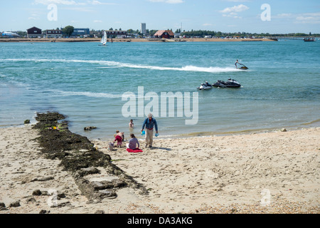 Hayling Island Beach Entrée de Langstone Harbour Ferry Point Banque D'Images