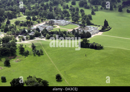 Vue aérienne de l'abbaye de Woburn, accueil du duc de Bedford Banque D'Images