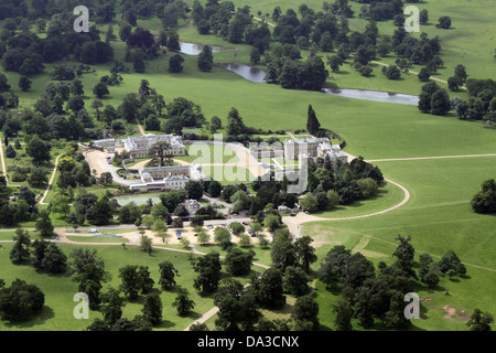 Vue aérienne de l'abbaye de Woburn, accueil du duc de Bedford Banque D'Images