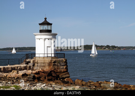 Également appelé phare de Portland Breakwater Light Bug se trouve dans la ville de South Portland et le sida la navigation pour le port de Portland Banque D'Images