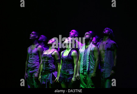 Les spectacles de danse Mayumana lors d'un événement en direct à Palma de Majorque, sur l'île des Baléares espagnoles Banque D'Images
