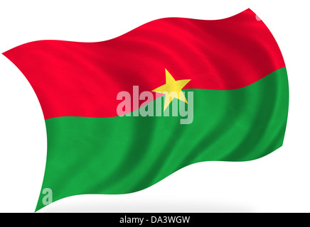 Drapeau du Burkina Faso, isolé Banque D'Images