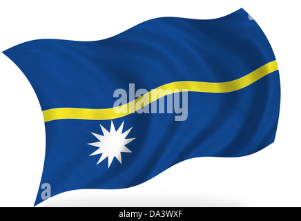 Drapeau Nauru, isolé Banque D'Images