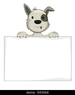 Illustration d'un chien holding banner Banque D'Images