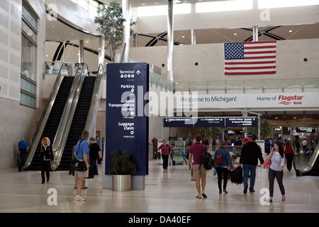 MacNamara Terminal du Detroit Metropolitan Wayne County Airport Banque D'Images