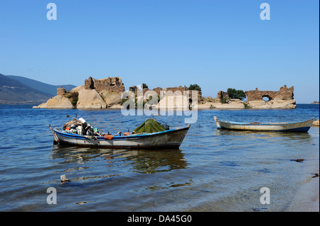 Bateaux de pêche - Lac Bafa, Turquie Banque D'Images