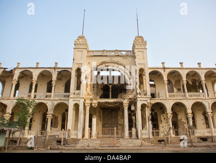 Ruines de l'ancienne Banque d'Italie, Massawa, l'Érythrée Banque D'Images