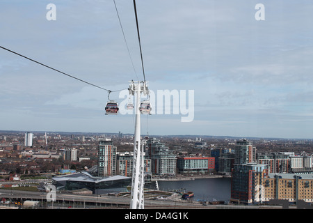 Emirates Airline (funiculaire), North Greenwich, London, UK Banque D'Images