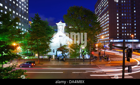 La ville de Sapporo à la Tour de l'horloge. Banque D'Images