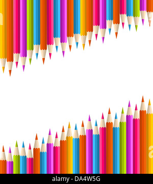 Arrière-plan avec des crayons de couleurs modèle homogène. Couches de fichier vectoriel pour une manipulation facile et coloris. Banque D'Images