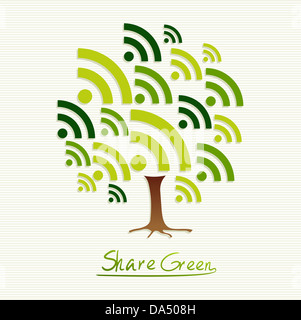 Sauver la Terre avec l'idée d'arbre partager icon set. Cette illustration est disposé en couches pour une manipulation facile et coloris Banque D'Images