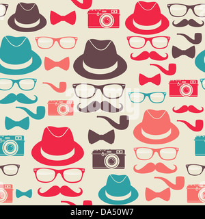 Hipster Indie seamless vector pattern set. Couches de fichier vectoriel pour une manipulation facile et coloris. Banque D'Images