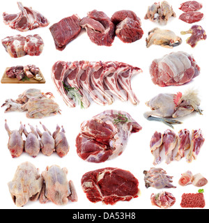 Groupe de charcuterie in front of white background Banque D'Images