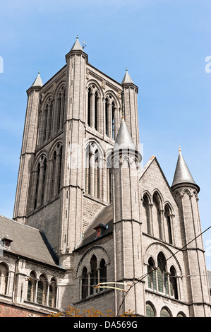 L'église St Nicholas à Gand Banque D'Images