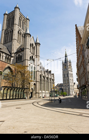 L'église St Nicholas à Gand Banque D'Images