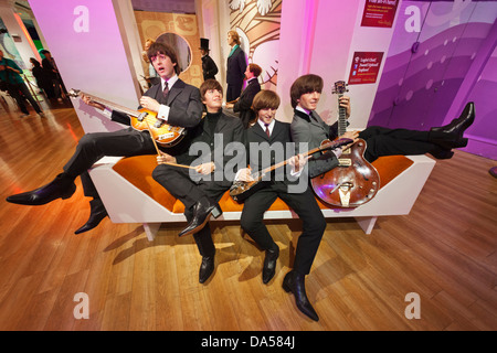 L'Angleterre, Londres, Madame Tussauds, affichage de cire des Beatles Banque D'Images