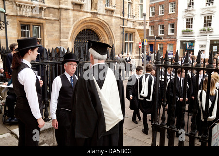 Cérémonie de remise des diplômes - diplômés diplômés, Université de Cambridge, Angleterre, Royaume-Uni Banque D'Images