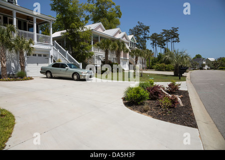 Quartier résidentiel à Murrells Inlet, en Caroline du Sud, USA Banque D'Images