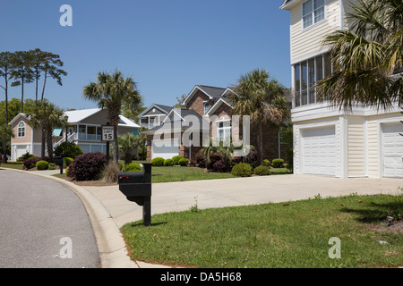 Quartier résidentiel à Murrells Inlet, en Caroline du Sud, USA Banque D'Images