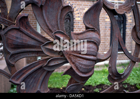 Détail de l'Art Nouveau à l'extérieur de l'église de Notre Sauveur sur le Sang Versé. Banque D'Images