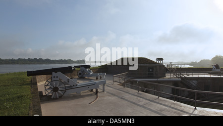 Fort James Jackson sait aussi que Fort Jackson & Old Fort Jackson est plus ancienne de la Géorgie l'enrichissement en brique. Banque D'Images