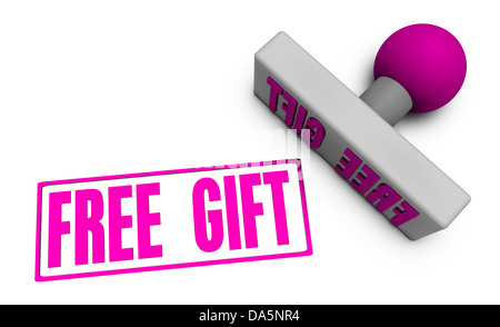 Cadeau gratuit Stamp ou hacher sur papier en 3d Concept Banque D'Images