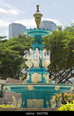 Singapour,Asie,Parc de l'Esplanade,Tan Kim Seng Fountain Banque D'Images