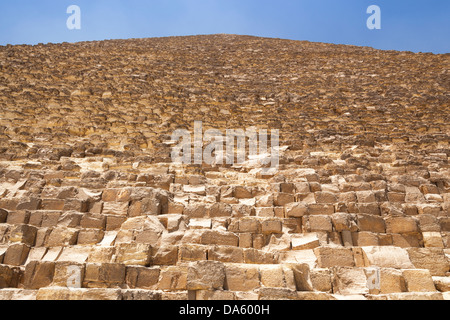 Grande pyramide de Gizeh, également connu sous le nom de pyramide de Chéops et la pyramide de Khéops, à Gizeh, Le Caire, Egypte Banque D'Images