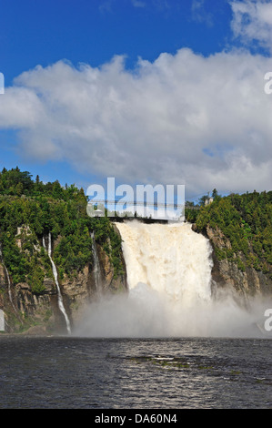 Bridge, Canada, nuages, Parc de la chute Montmorency, Québec), Québec, belle, bluff, colorée, falls, forêt, horizonta Banque D'Images