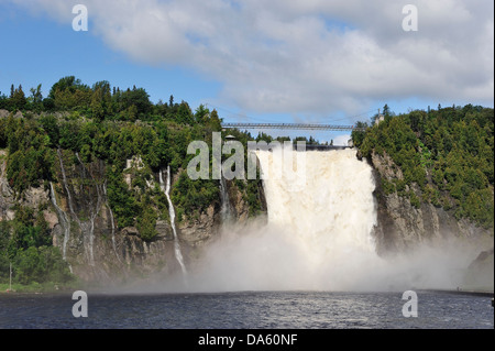 Bridge, Canada, nuages, Parc de la chute Montmorency, Québec), Québec, belle, bluff, colorée, falls, forêt, horizonta Banque D'Images