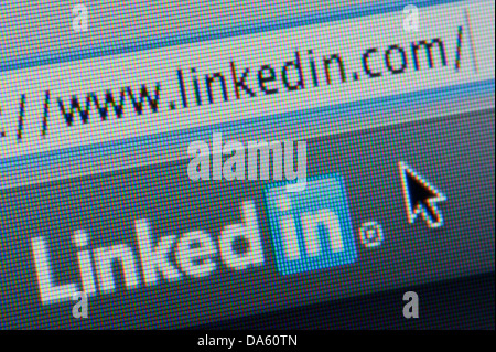 Close up de LinkedIn comme vu sur son site web. (Usage éditorial uniquement : -Print, télévision, e-book et le comité éditorial du site). Banque D'Images