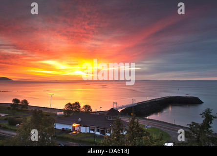 Fleuve Saint-Laurent, rivière, la Malbaie, Québec, Canada, coucher du soleil Banque D'Images