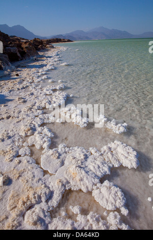 Lac, Assal, -155m, point le plus profond, l'Afrique, mountain, montagne, paysage, paysage, Djibouti, paysage, paysage, Banque D'Images