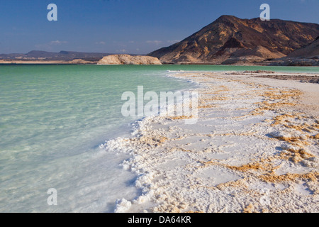 Lac, Assal, -155m, point le plus profond, l'Afrique, mountain, montagne, paysage, paysage, Djibouti, paysage, paysage, Banque D'Images