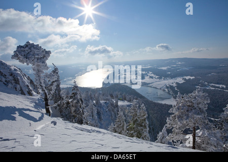 La Dent de Vaulion, Vallée de Joux, vue, Lac de Joux, montagne, paysage, montagne, paysage, lac, lacs, hiver, canton, VD, Vau Banque D'Images