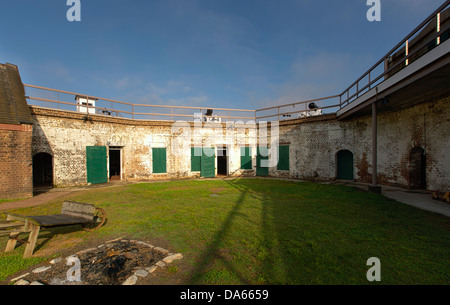 Fort James Jackson sait aussi que Fort Jackson & Old Fort Jackson est plus ancienne de la Géorgie l'enrichissement en brique. Banque D'Images