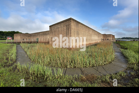 Fort James Jackson sait aussi que Fort Jackson & Old Fort Jackson est plus ancienne de la Géorgie l'enrichissement en brique. Banque D'Images