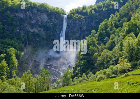 Foroglio, cascade, canton, TI, Tessin, Suisse du Sud, de l'eau, cascade, Suisse, Europe, Banque D'Images