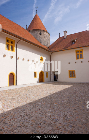 Yverdon, château, ville, ville, canton, VD, Vaud, ouest de la Suisse, Suisse, Europe, Tour, tour, Banque D'Images