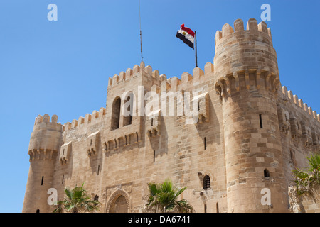 Citadelle de Qaitbay, aussi connu sous le nom de Fort de Qaitbay, Alexandria, Egypte Banque D'Images