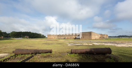 Fort James Jackson sait aussi que Fort Jackson & Old Fort Jackson est plus ancienne de la Géorgie l'enrichissement en brique. Banque D'Images