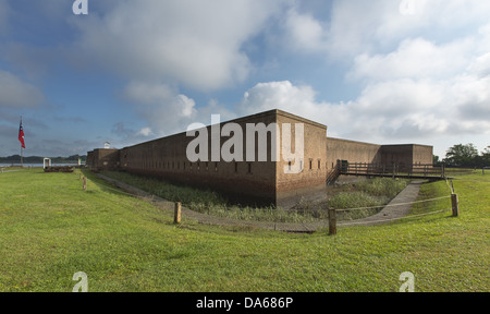 Fort James Jackson sait aussi que Fort Jackson & Old Fort Jackson est plus ancienne de la Géorgie l'enrichissement en brique. Banque D'Images