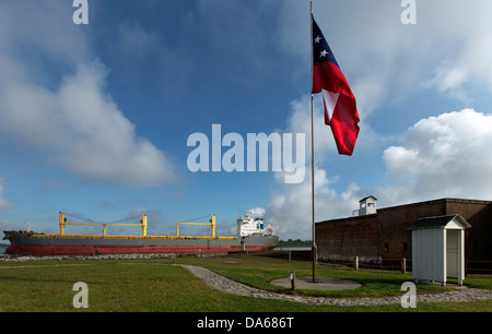 Fort James Jackson sait aussi que Fort Jackson & Old Fort Jackson est plus ancienne de la Géorgie l'enrichissement en brique. Banque D'Images