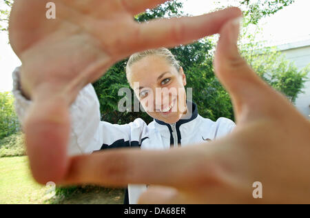 Joueur de tennis de l'Allemagne Sabine Lisicki le 23 avril 2009 à Francfort, Allemagne. Banque D'Images